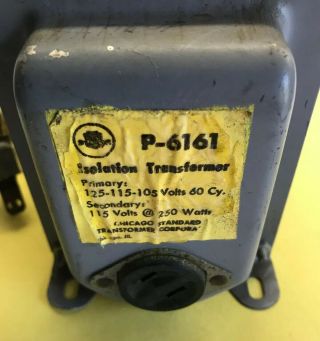 (1) Vintage Stancor P - 6161 115 Vac Isolation Transformer 250w