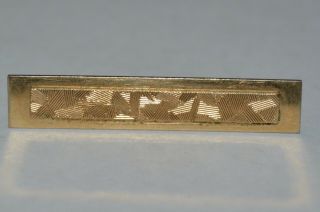 Vintage Krementz Mid Century Golden Reflective High End Tie Bar Clasp Clip Rare