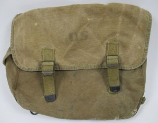 Vintage Ww2 Us Army Musette Bag Knapsack Dated 1942