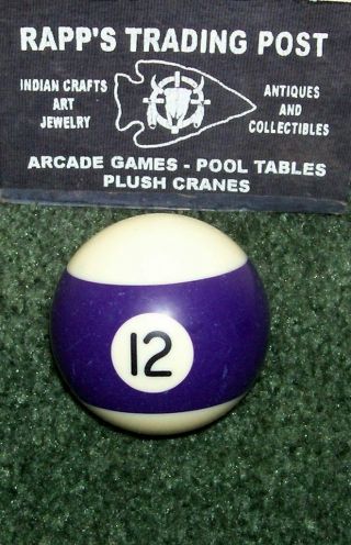 Vintage 12 Replacement Pool Billiard Ball 2 1/4 " Arcade Bar Twelve Style B