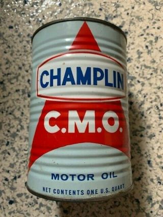 Vintage Champlin C.  M.  O.  Motor Oil 1 Quart Full Can