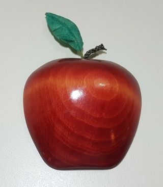 Vintage Wooden Red Apple Fridge Magnet