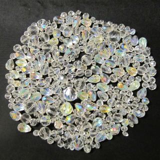 Glass Crystal Beads Salvaged From Vintage Jewelry,  325 Beads Various Shape/size