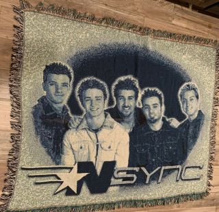 Vintage Nsync Woven Tapestry Throw Blanket By Northwest Company 100 Acrylic