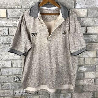 Vintage 90s Reebok Orleans Saints Polo Mens Xl Collar Shirt Abstract Unique