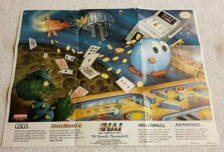 Hal America Nes Lolo & Games Vintage 1990 Fold Out Poster 15.  25 X 11.  75 Inch