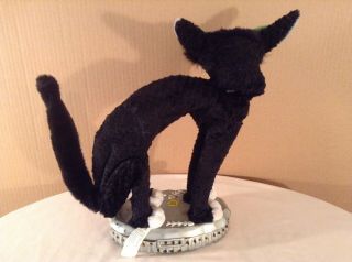 Vintage Gemmy Fraidy Cat Scary Black Animated Cat Music Lights. 2