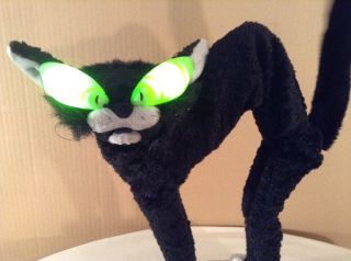 Vintage Gemmy Fraidy Cat Scary Black Animated Cat Music Lights. 3