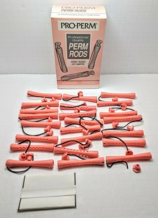Vintage 24 Pro Perm Rods,  Pink,  Vtg Beauty,  Permanent Curls