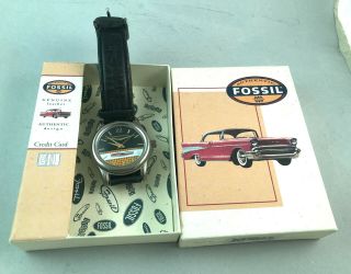 Fossil - 1957 Chevy Bel Air Watch Chevrolet Emblem Classic With Vintage Box