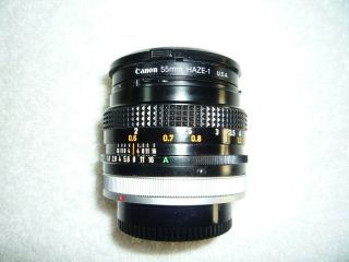 Vintage Canon Lens Fd 50 Mm 1:1.  8 Sc - - Made In Japan - - Both Caps/filter
