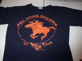 Vintage Neil Young Crazy Horse Concert Tee Shirt Rust Still Never Sleep