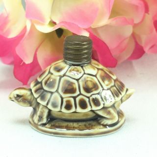 Vintage Schafer & Vater Perfume Bottle Porcelain Turtle Figural Unmarked