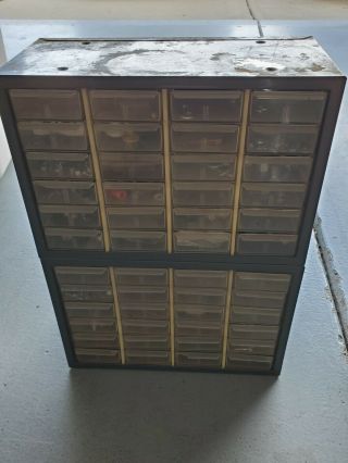Vintage Akron - Mils? Large 48 Drawer Metal Storage Cabinet 20 X 14 X 8 "