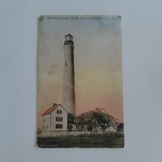 Vintage Postcard,  Shinnecock Light House,  Long Island,  Ny,  Posted 1923