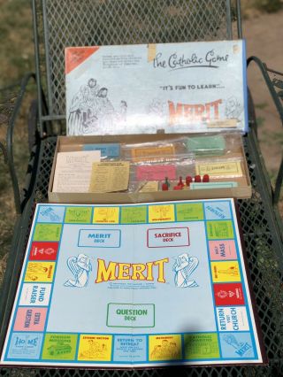 Merit The Catholic Game 1962 Board Game Vintage Not Complete