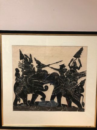 Large Vintage Indian Hindu Wall Art Cut Out Print Framed