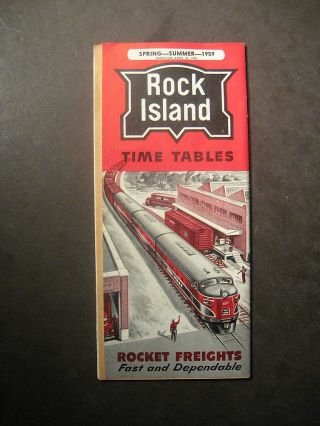 Rock Island Time Tables Public Spring - Summer 1959 Illinois Train Railway