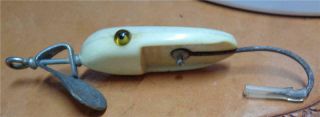 4 1918 Al Foss Fishing Lure Oriental Wiggler No 3 Celluloid/glass Eyes White
