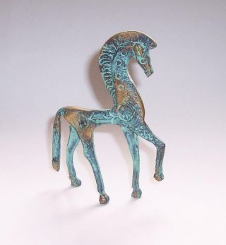 Vintage Sklavenitis Cast Bronze Ancient Greek Horse Sculpture Good Luck Figure