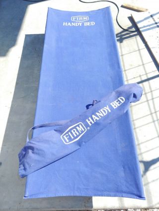 Firm Handy Bed Spare Camping Cot Vintage Blue