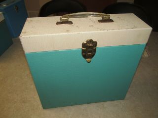 Vintage 33 Rpm Lp Carry Case - Metal Two - Tone Early 1960s 12 " Record Case