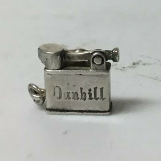 Vtg Sterling Silver Charm Shaped Like Lift Arm Lighter (not Real),  Marked Dunhill