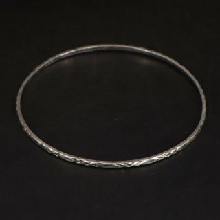 Vtg Sterling Silver - Mexico Taxco Criss Cross Solid 8 " Bangle Bracelet - 5.  5g