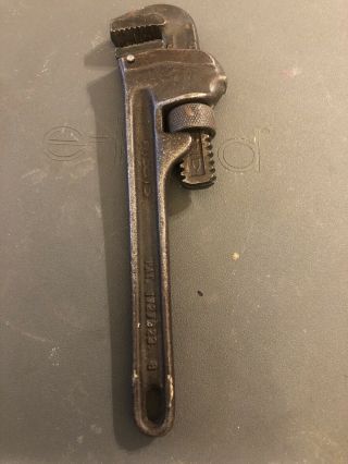Vintage Ridgid No 8 Pipe Wrench 8 " Ridge Tool Co Usa
