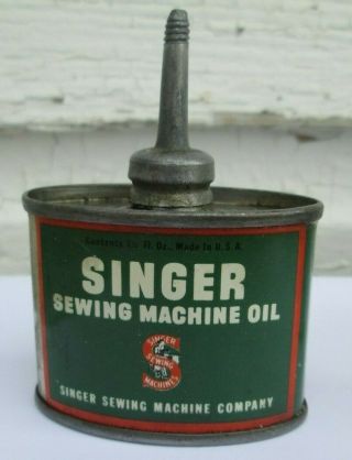 Vintage Singer Sewing Machine Oil Can 1 1/2 Oz Shape Je