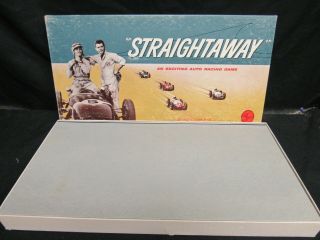 Vintage 1961 Straightaway Racing Board Game Complete Selchow & Righter Y031
