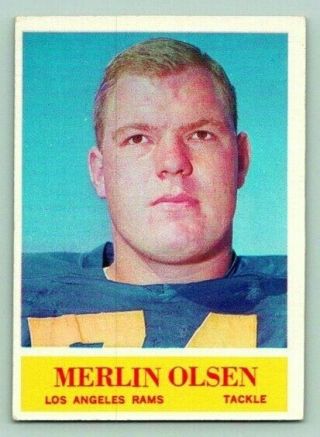 1964 Philadelphia Nfl Merlin Olsen Rookie Card 91 Ex Vintage Football Card