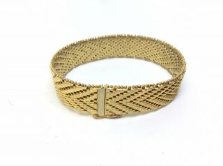 Antique Vintage 18ct Gold Plated Wide Cuff Bracelet Scrap Or Wear