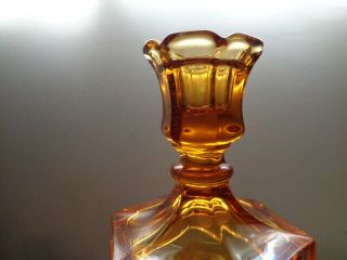 Fostoria Coin Glass Amber Candle Holders 4 1/2 