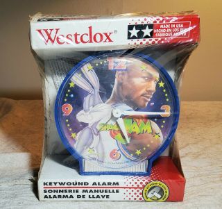 Vintage 1996 Westclox Keywound Alarm Clock Advertising Space Jam Movie Uo