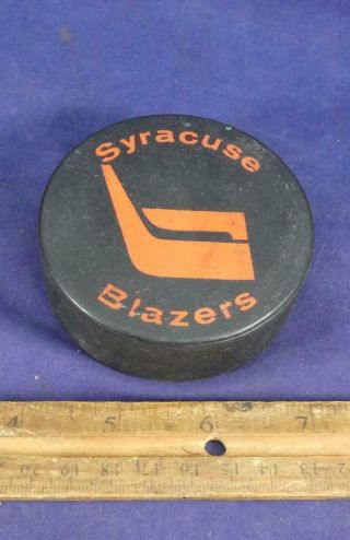 Vintage Syracuse Blazers Ehl Eastern Hockey League Puck Game