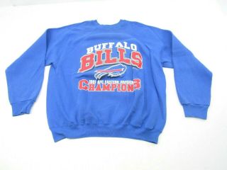 Vintage Tultex Buffalo Bills 1991 Afc Champions Sweatshirt Xl Blue Logo 7
