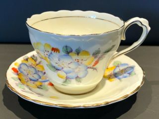 Vintage Paragon China Double Warrant Tea Cup & Saucer Queen Mary