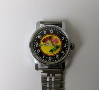 Hot Wheels Vintage 1970 Mattel Redline Wristwatch Swiss Made Not As - Is