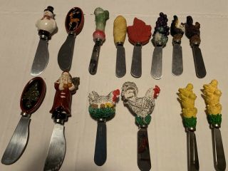 Vintage Cheese Butter Knives Spreaders Set Of 11