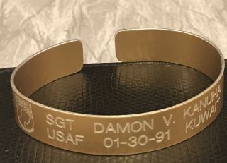 Kawait Pow/mia Bracelet 01 - 30 - 1991 Rare Damon V Kanuha Vintage Brass