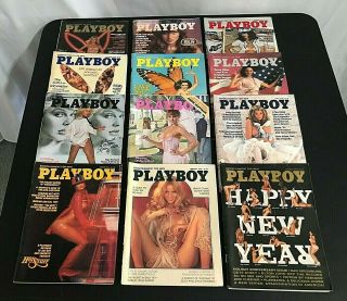 Vintage 1976 Playboy Magazines Complete Full Year 12 Issues With Centerfolds