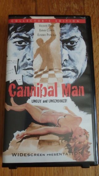 Vintage Cannibal Man Vhs Tape,  Collectors Addition,  Rare Uncut & Uncensored