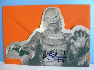 Vintage Creature From The Black Lagoon Greeting Card Signed By Ben Chapman