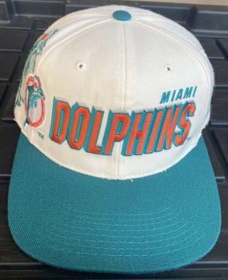 Vintage 90s Miami Dolphins Sports Specialties Shadow Snapback Hat Cap Nfl