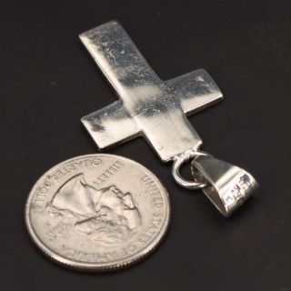 VTG Sterling Silver - MEXICO TAXCO Solid Cross Religious Pendant - 6.  5g 3