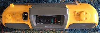 Vintage Sony Sports Yellow Mega Bass CFS - 904 Boombox Beach Radio/Cassette 2