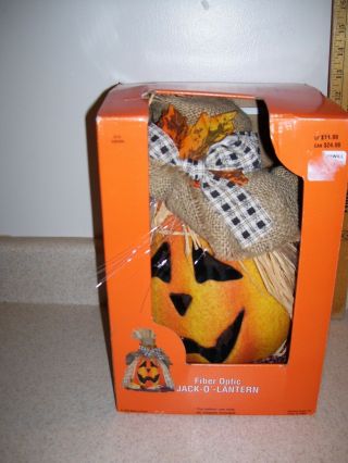 Vtg 2004 GEMMY Halloween Fiber Optic Pumpkin Scarecrow Jack - O - Lantern 2008 2