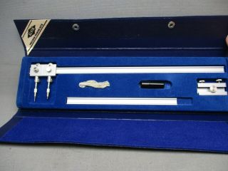 Vintage Alvin Precision Drawing Set 961a Beam Compass Complete With Case