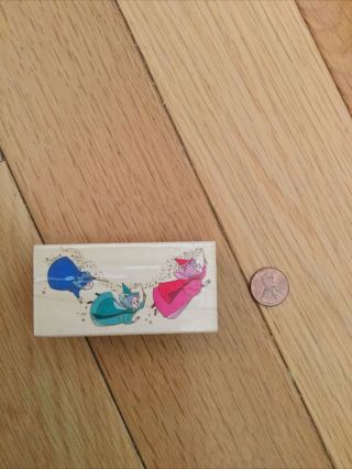 Vintage All Night Media Disney Fairy Godmothers Wooden Rubber Stamp
